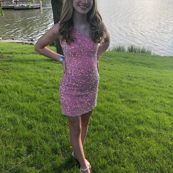 Pink Sequin Juniors XS Dress - Picture 4 of 4